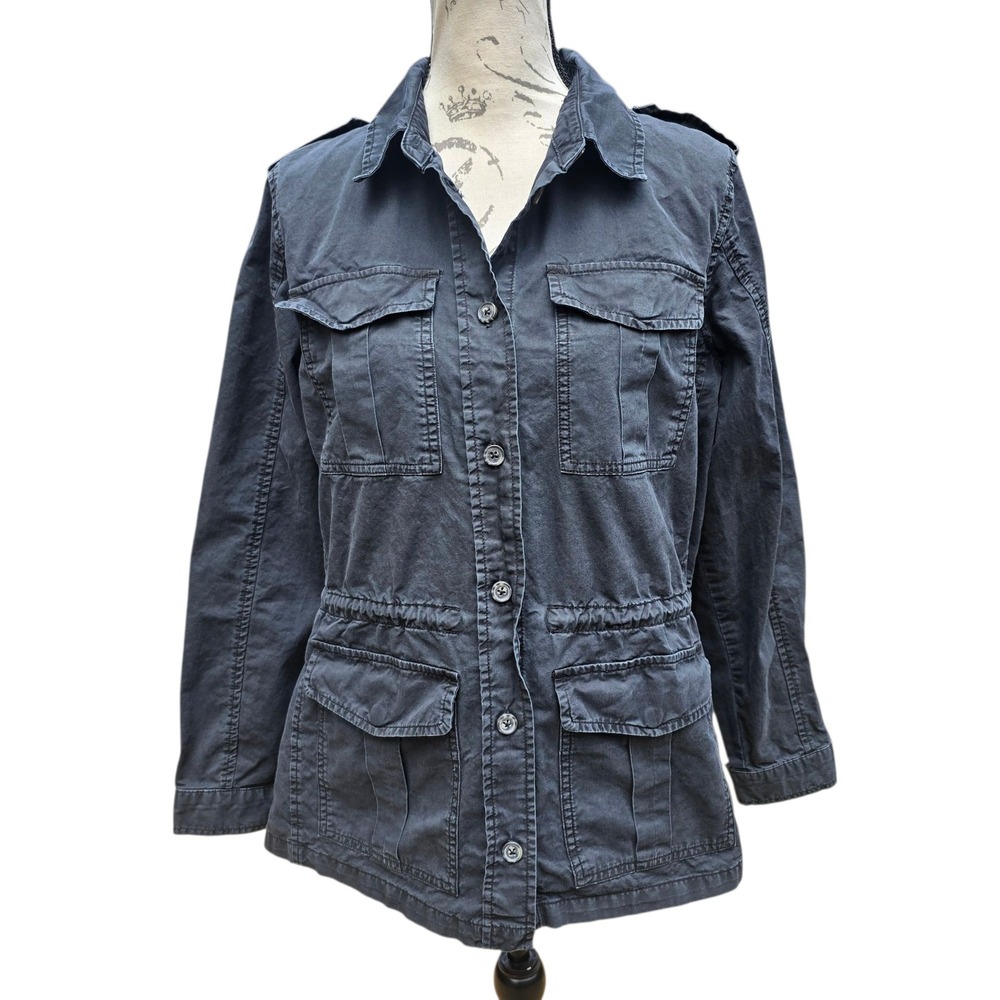 Buffalo David Bitton Utility Jacket‎ Military Drawstring Waist Black Small